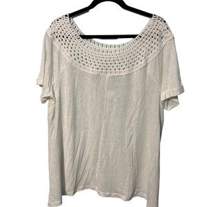 NWT Cato Off White Color Pull Over Top Linen Blend Size XL